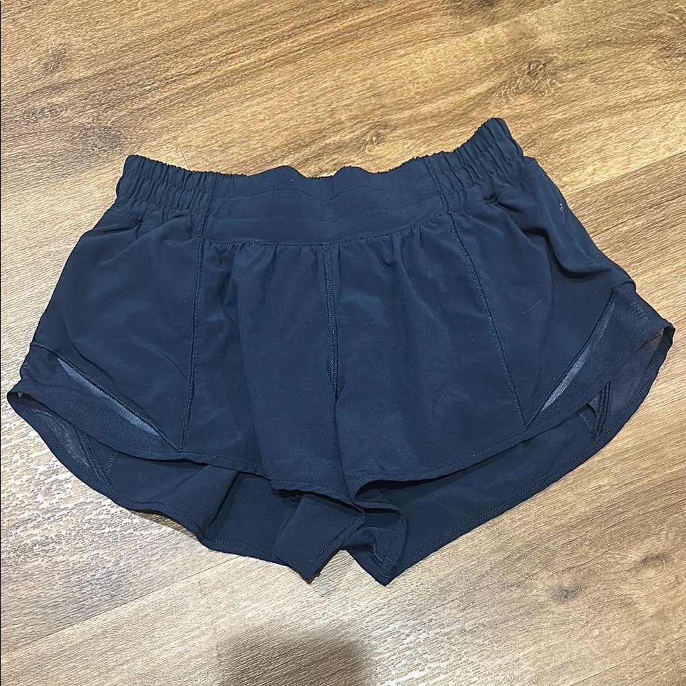 Navy Lululemon Hotty Hot Shorts 2.5